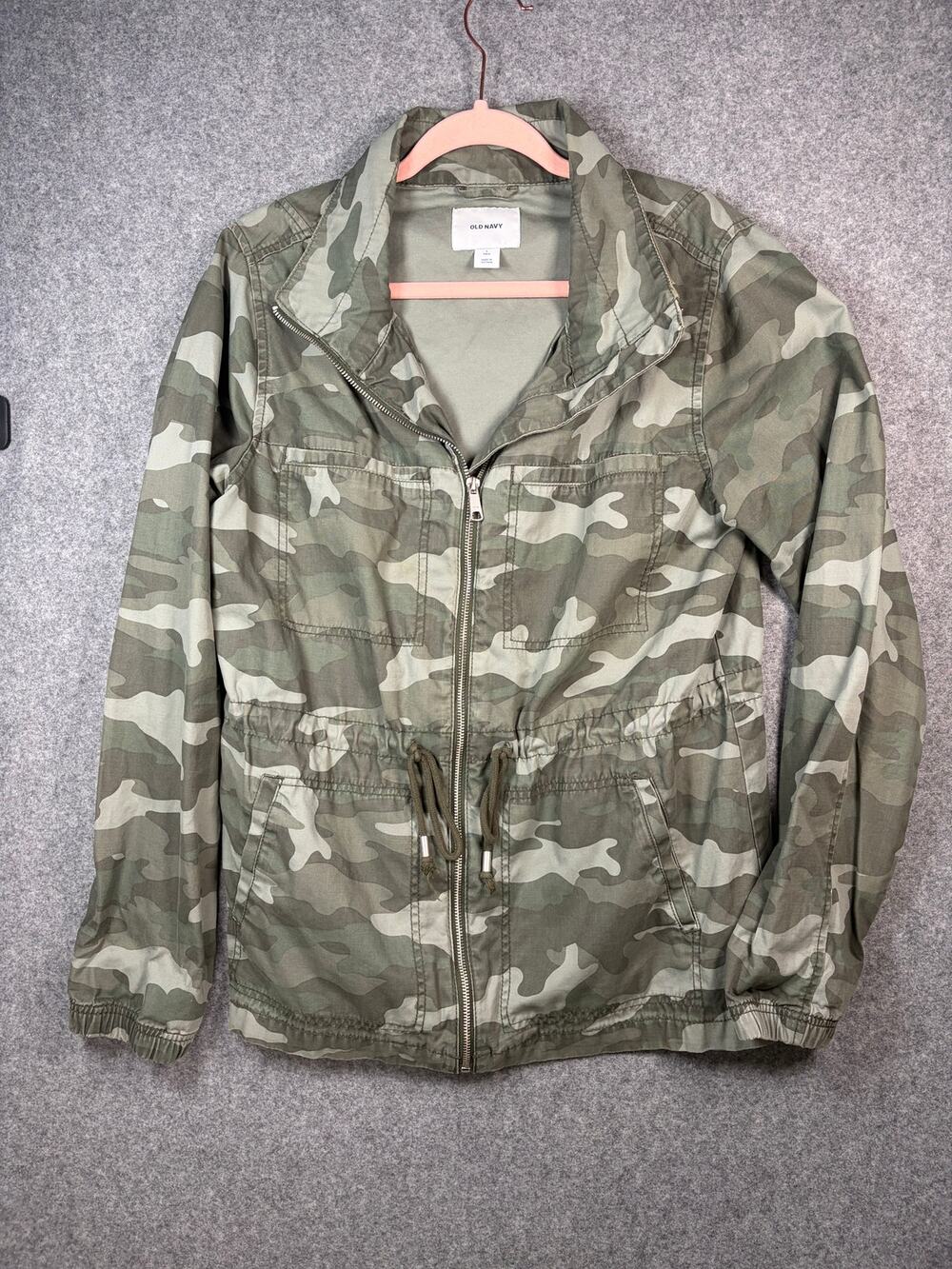 Old Navy Twill Field Jacket Army Camo Utility jacket 100% Cotton Tall Large